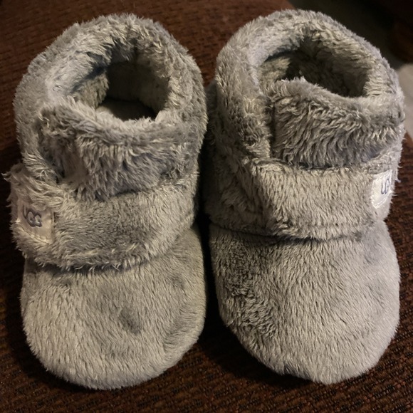 UGG Other - Uggs Infant Bixbee Booties Furry‎ Gray Boots Size 4/5 EUC